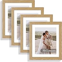 Vista 30 de Juego de 4 portarretratos de 4 x 6 pulgadas, hechos de vidrio real y marco de madera gris, exhibición en pared o mesa, para fotos de 3.5 x 5