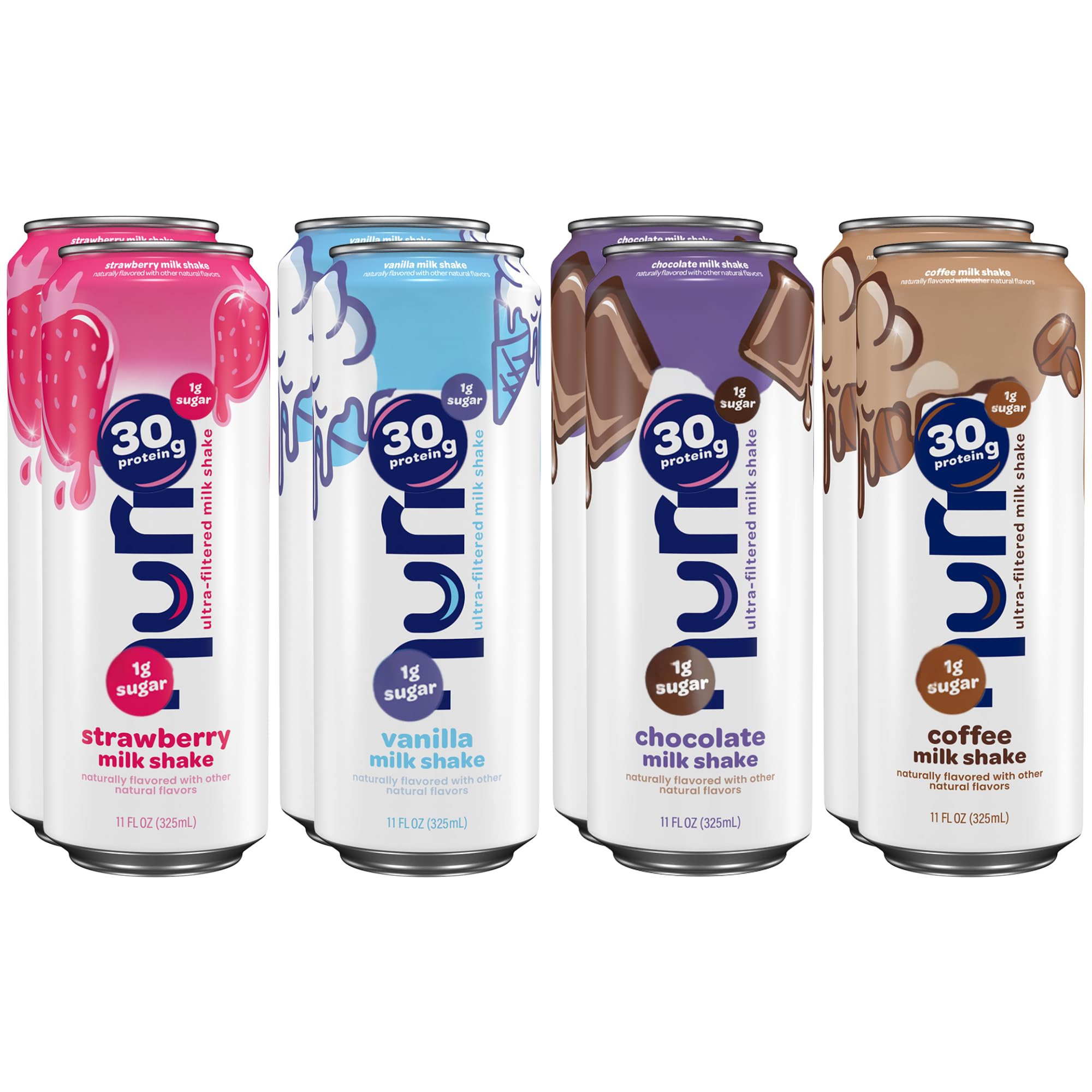 Generic Shake de Proteína Pronto para Beber, 30 g de proteína, 4 sabores variados, 8 latas