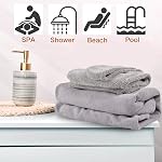 QZUnique Bath Wrap Towel with Straps Women Shower Robes Turban&Headband Bathrobe Dress with Straps Adjustable Closure
