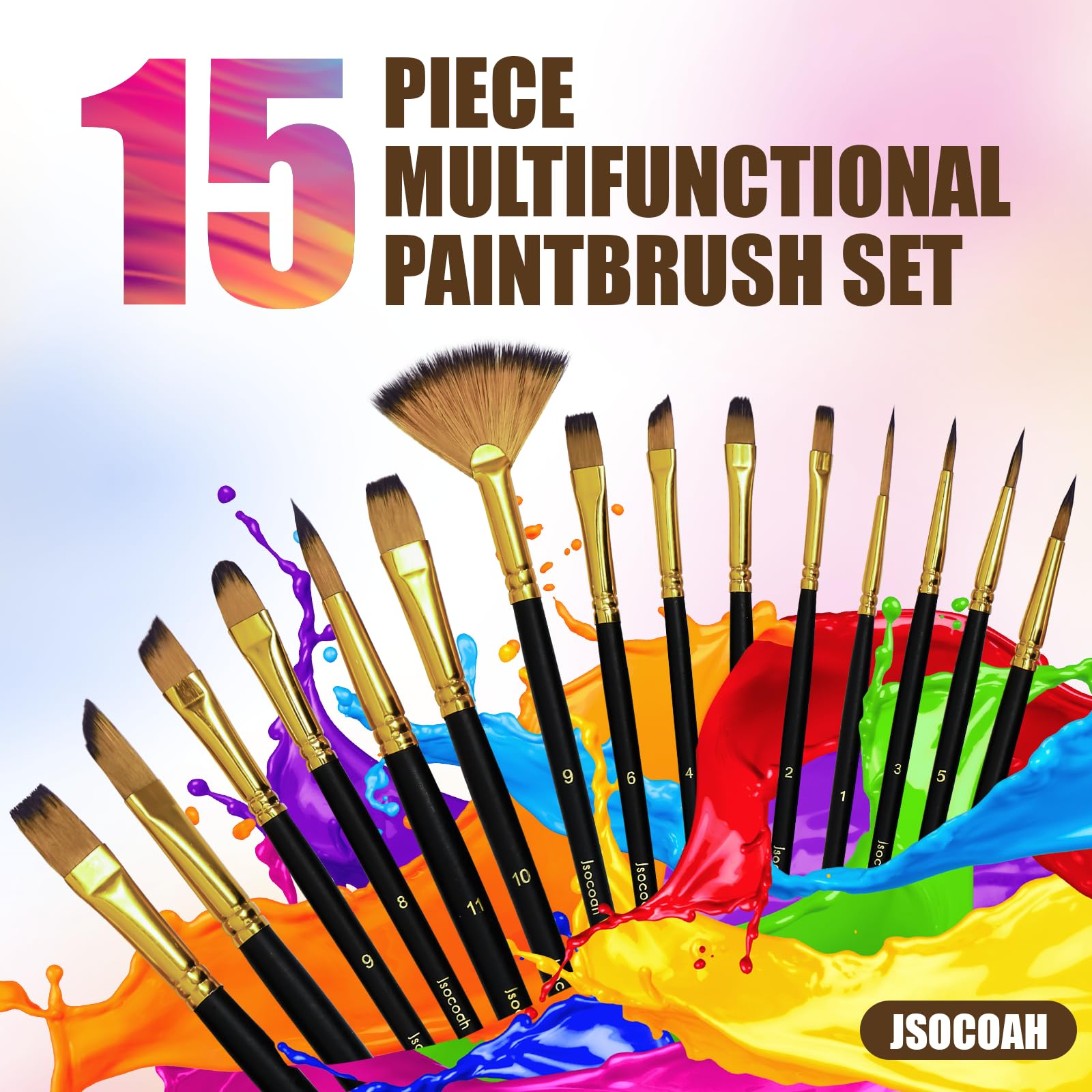 Pinceles de pintura acrílica con cerdas de nailon para pintura acrílica, óleo y acuarela, para finiaturas corporales, manualidades y suministros de pintura, regalos para artistas