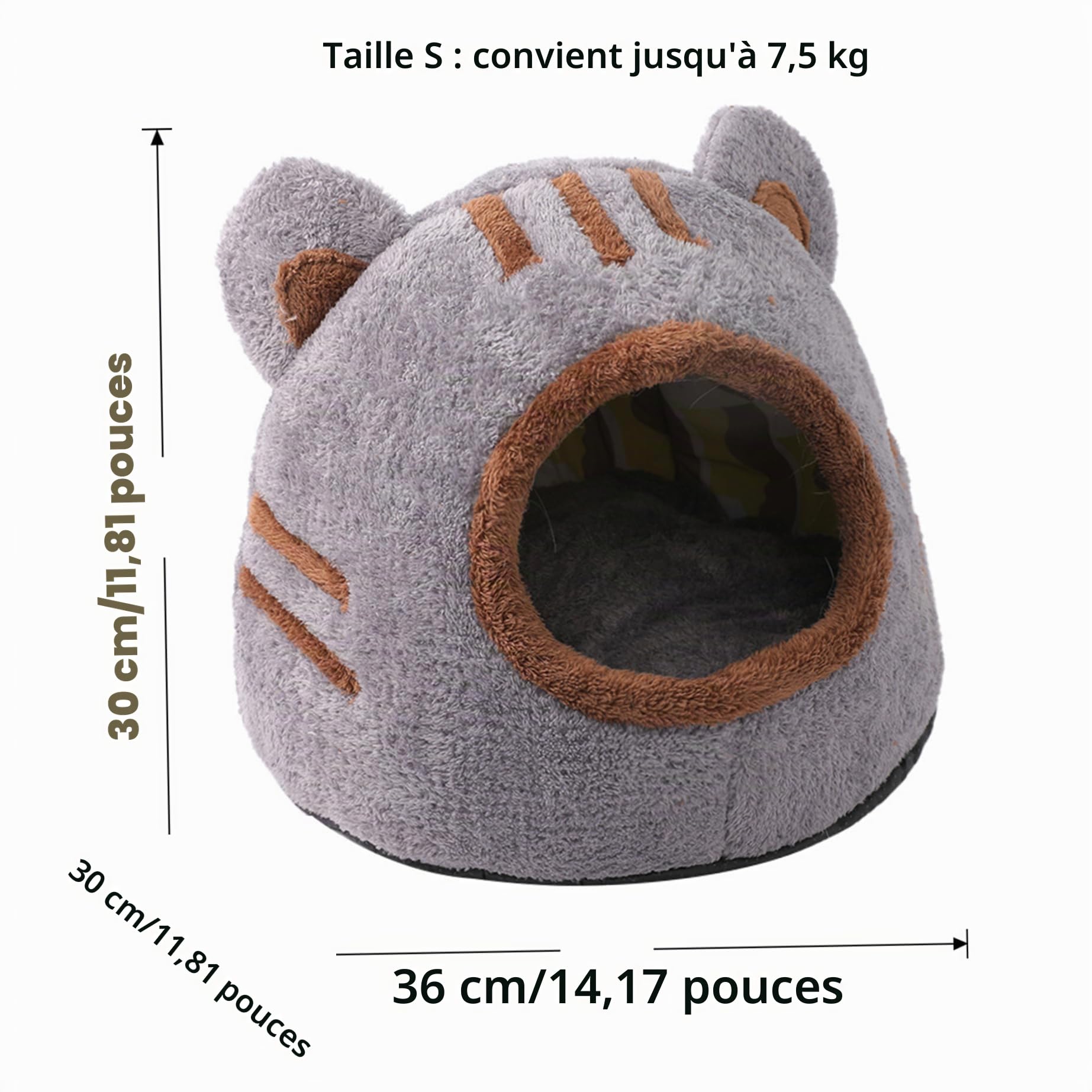 Lit de Chat, Grotte de lit de Chat, Lits de Chats pour Chats intérieurs, Grotte de Chat, Chat Igloo, Maison de Chat, lit de Chaton