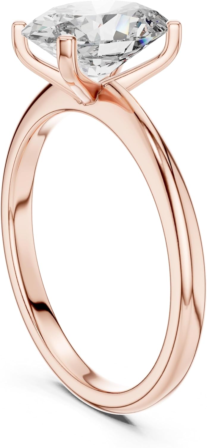 White Gold & 925 Sterling Silver Wedding Ring 1-2-3-4-5 Carat Lab Grown Diamond Ring Oval Cut Engagement Ring Four Prong Set Solitaire Diamond Ring Sister's day Gift F-122