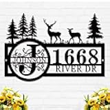 Custom Modern House Numbers for Outside, Custom Family Name Monogram Address Metal Sign, Personalized Address Numbers for House, Address Signs for Houses (design 27)