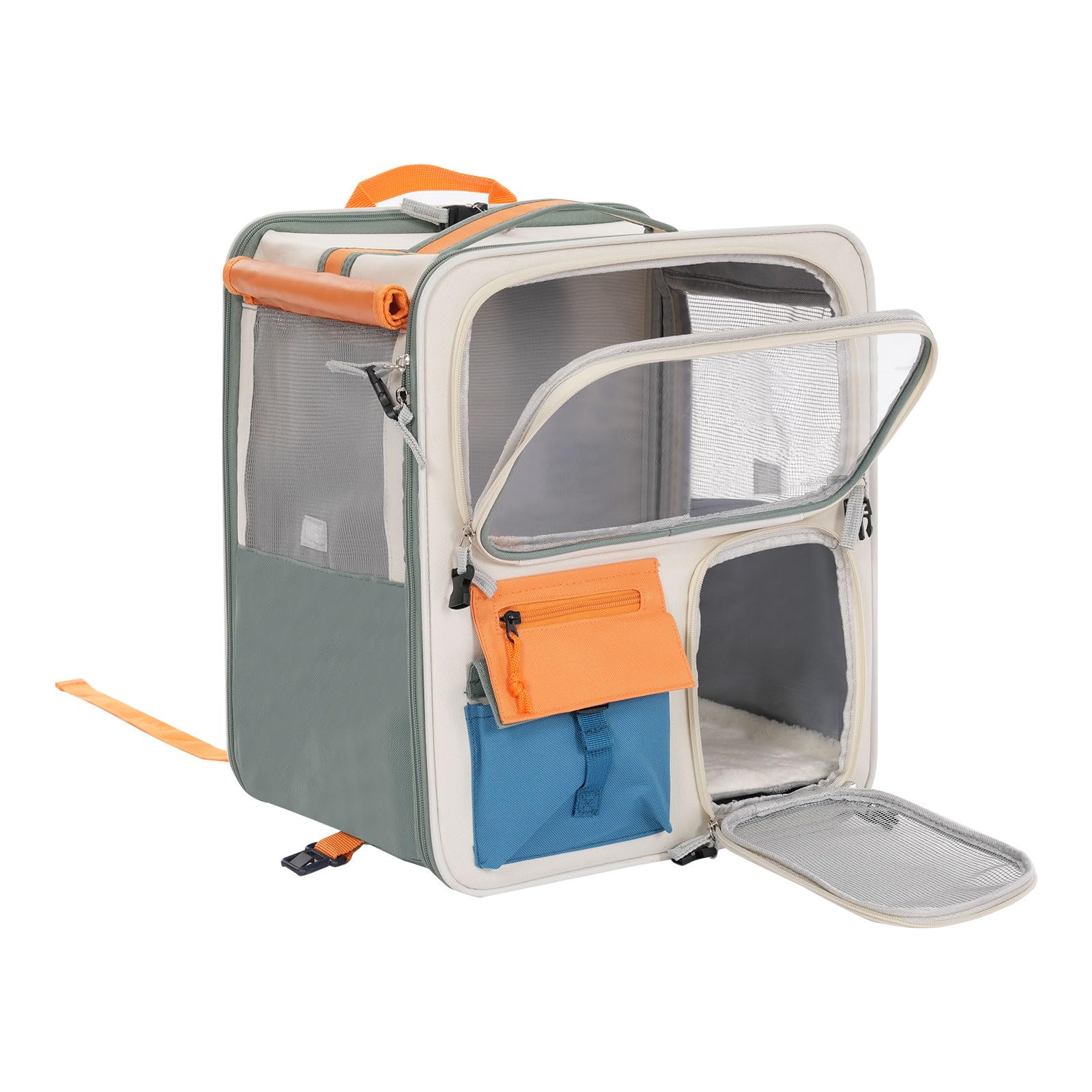 Bolsa portátil para gatos al aire libre, mochila para gatos, bolsa de hombro con carrito para mascotas, bolsa de hombro 2 en 1, viaje en coche dioses perro equipaje de alta capacidad