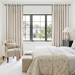 Oatmeal Sheer Rideaux 84 Inches Long for Living Room Light Filtering Privacy Rideaux Semi Sheer Soft Lin Panneaux de texture Boho Decor moderne pour Patio Sliding Porte en verre 52.Wx84 L Oatmeal