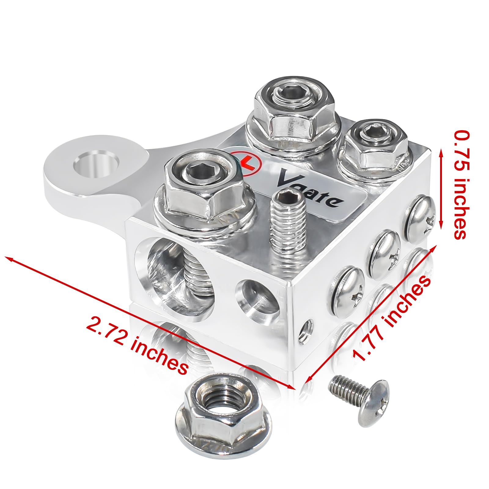 Vgate Conectores de terminal de batería de plomo ácido o litio de 12 vías, extremos de terminal de varios tamaños con extremos atornillados o pernos roscados, M8 o 5/16"-18