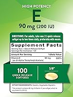 Vista 2 de Nature's Truth Cápsulas blandas de vitamina E 200 UI 100 cápsulas blandas Suplemento sin OMG y sin gluten