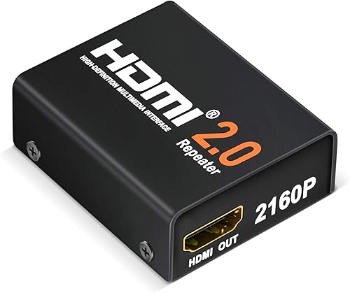 Amplificador de señal 4K2K 1080P 3D, repetidor amplificador de señal JerGO HDMI 2.0, aumento de hasta 200 pies, distancia de transmisión de 18 Gbps