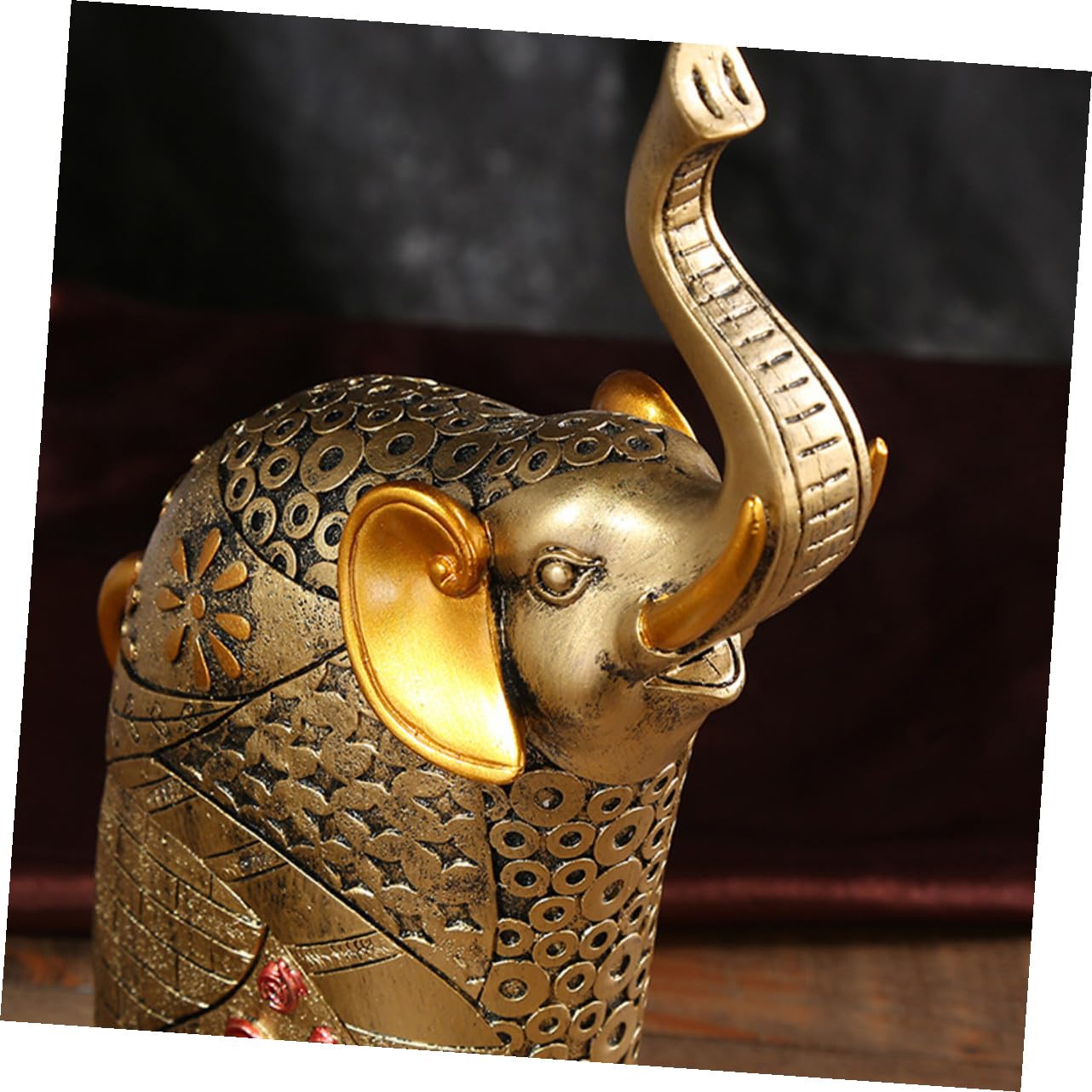 Ciieeo 2pezzi Statua di Elefante in Resina Scultura di Animale Decorazione da Tavolo per Casa Ornamento di Elefante Retro e Libreria
