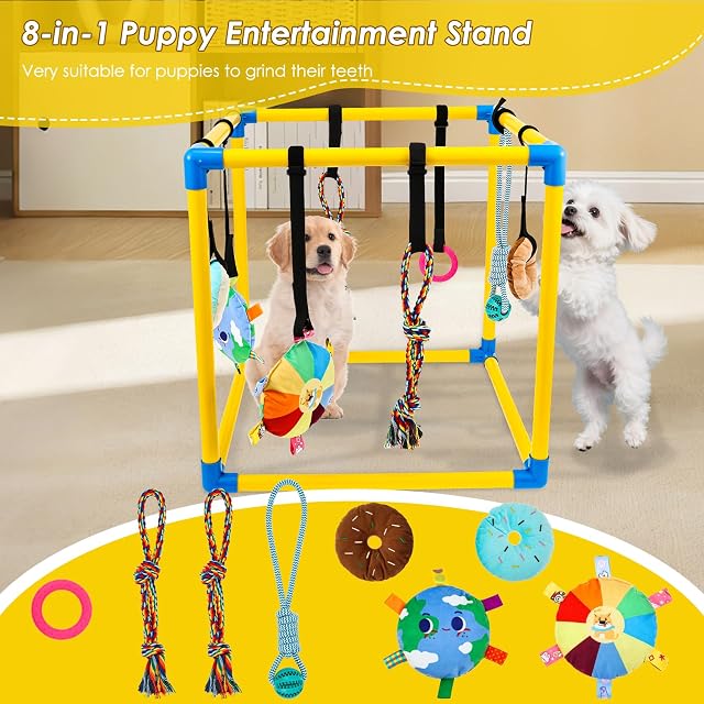 Foto 4 de 7 de Sutowe Patio de juegos para cachorros con 8 juguetes interactivos, 50 x 50 x 50 cm