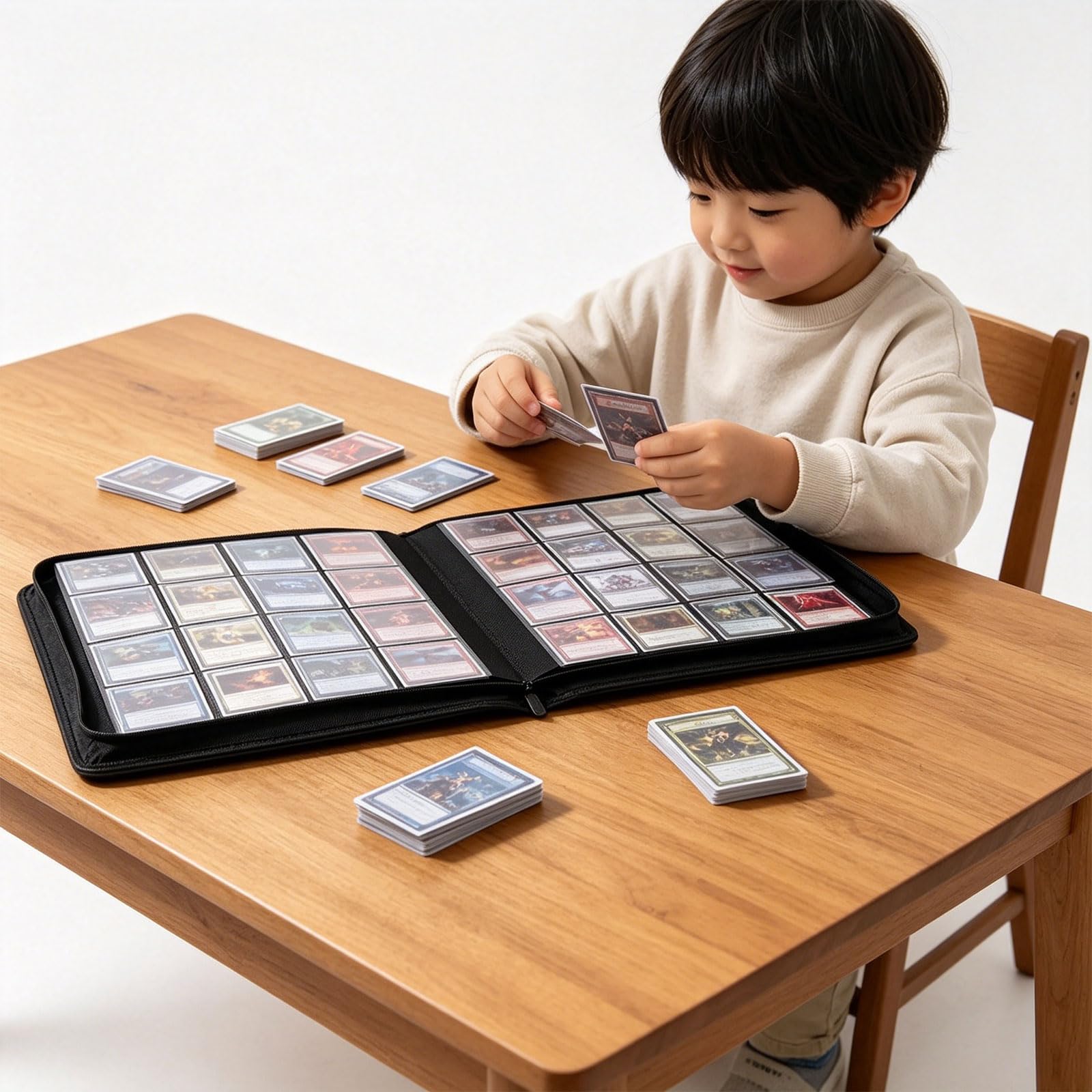 Carpeta profesional de 16 ranuras para tarjetas, funda de poliuretano de alta calidad para jugadores de TCG y aficionados, solución de almacenamiento de tarjetas