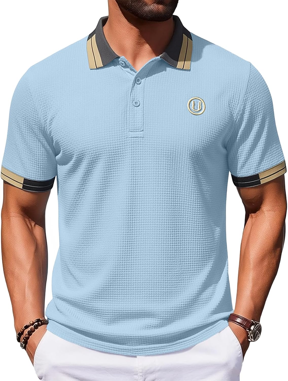 Ymosrh Mens Breeze Polo Shirts Short Sleeve Performance Quick Dry Moisture Wicking Summer Casual Golf Shirts, S-2XL
