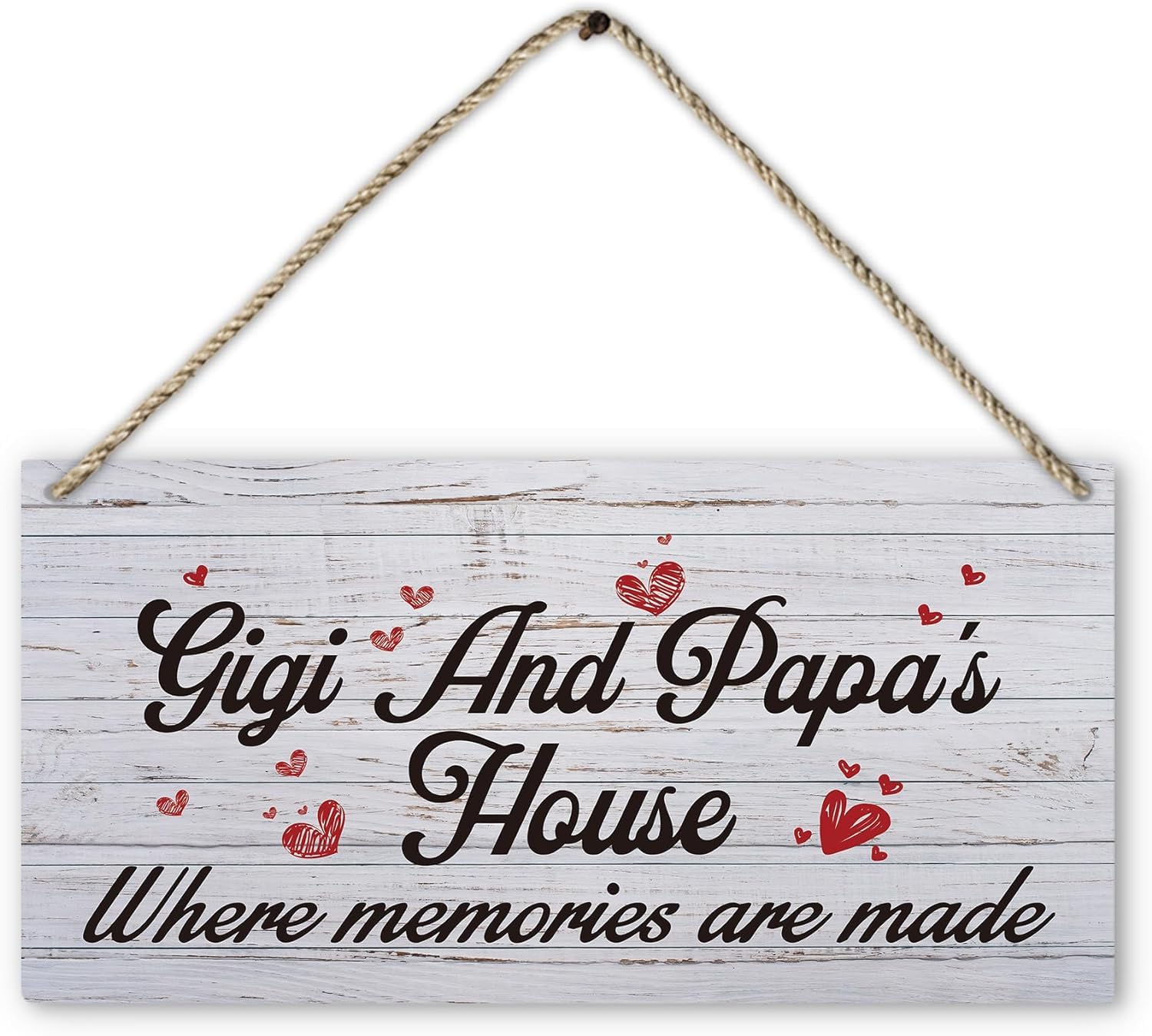 Grandparents Home Wooden Sign - Gigi and Papa's House | Retro Themed Decor for Grandparents | Great for Gigi/Papa & Grandkids' Visits | 12X6 Inch