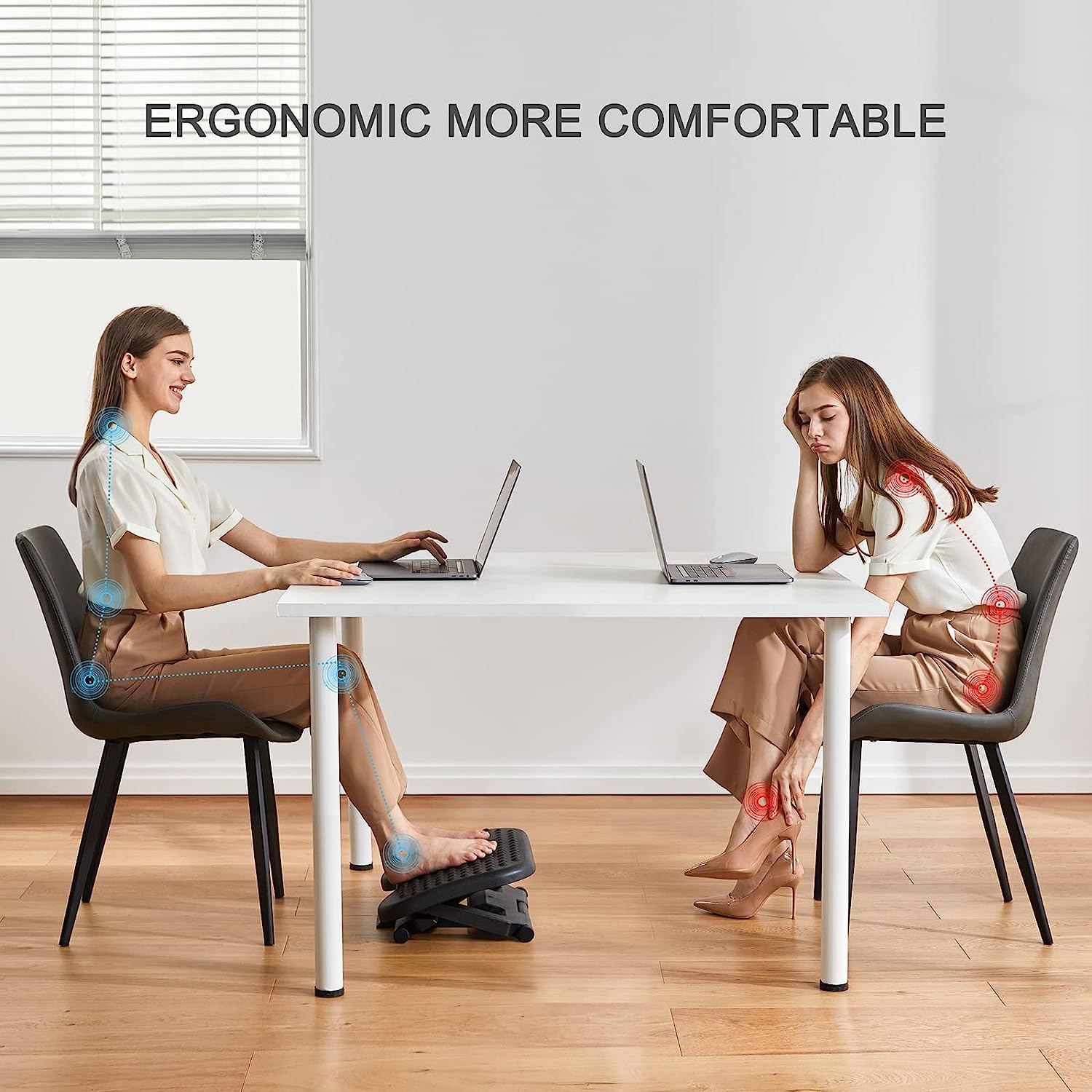 GOTOTOP Poggiapiedi scrivania ABS 7-15cm altezza regolabile poggiapiedi sgabello ergonomico portatile confortevole sotto la scrivania casa ufficio