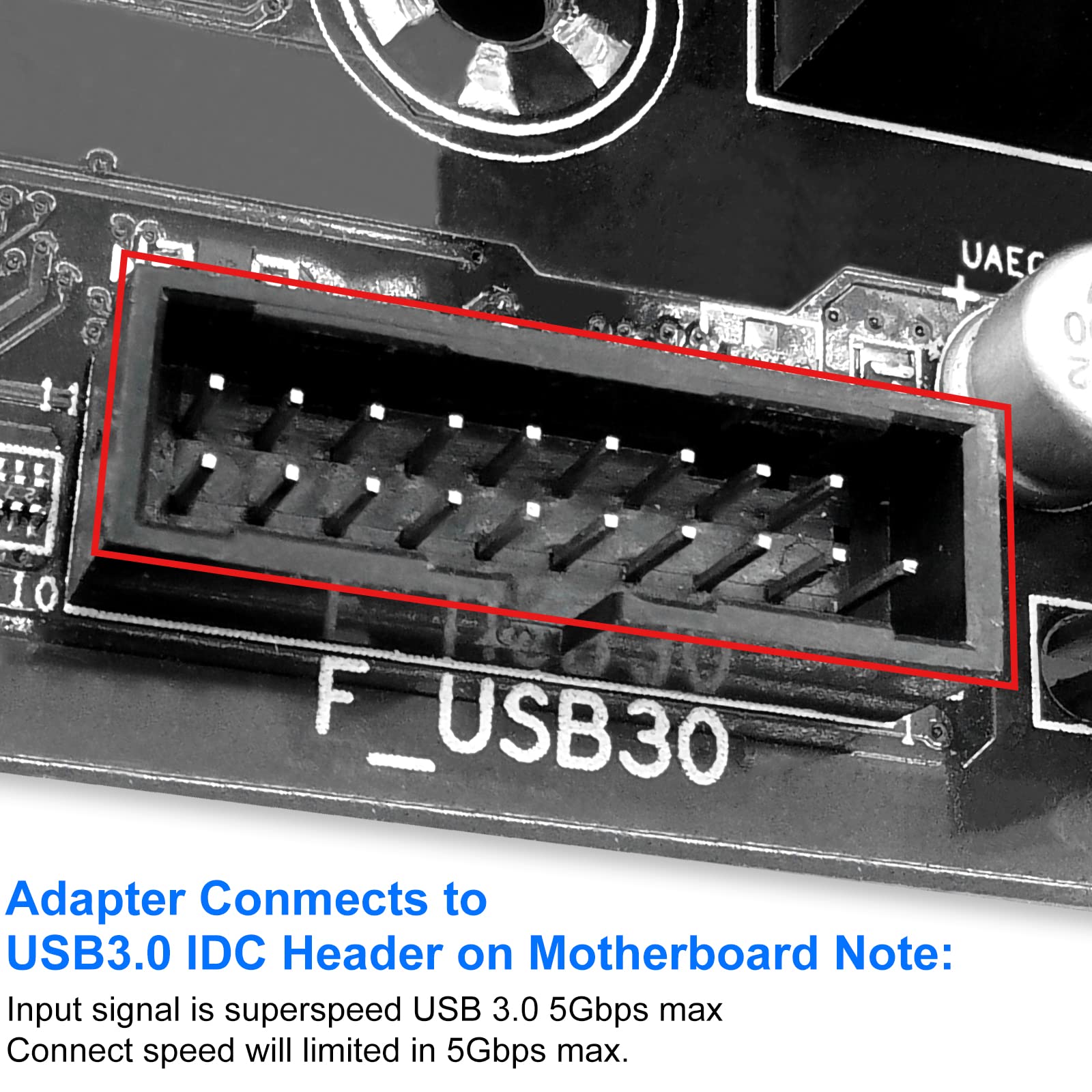 Adaptador USB 3.0 19/20P A Tipo E - Conversor Interno Para Panel Frontal USB-C En PC