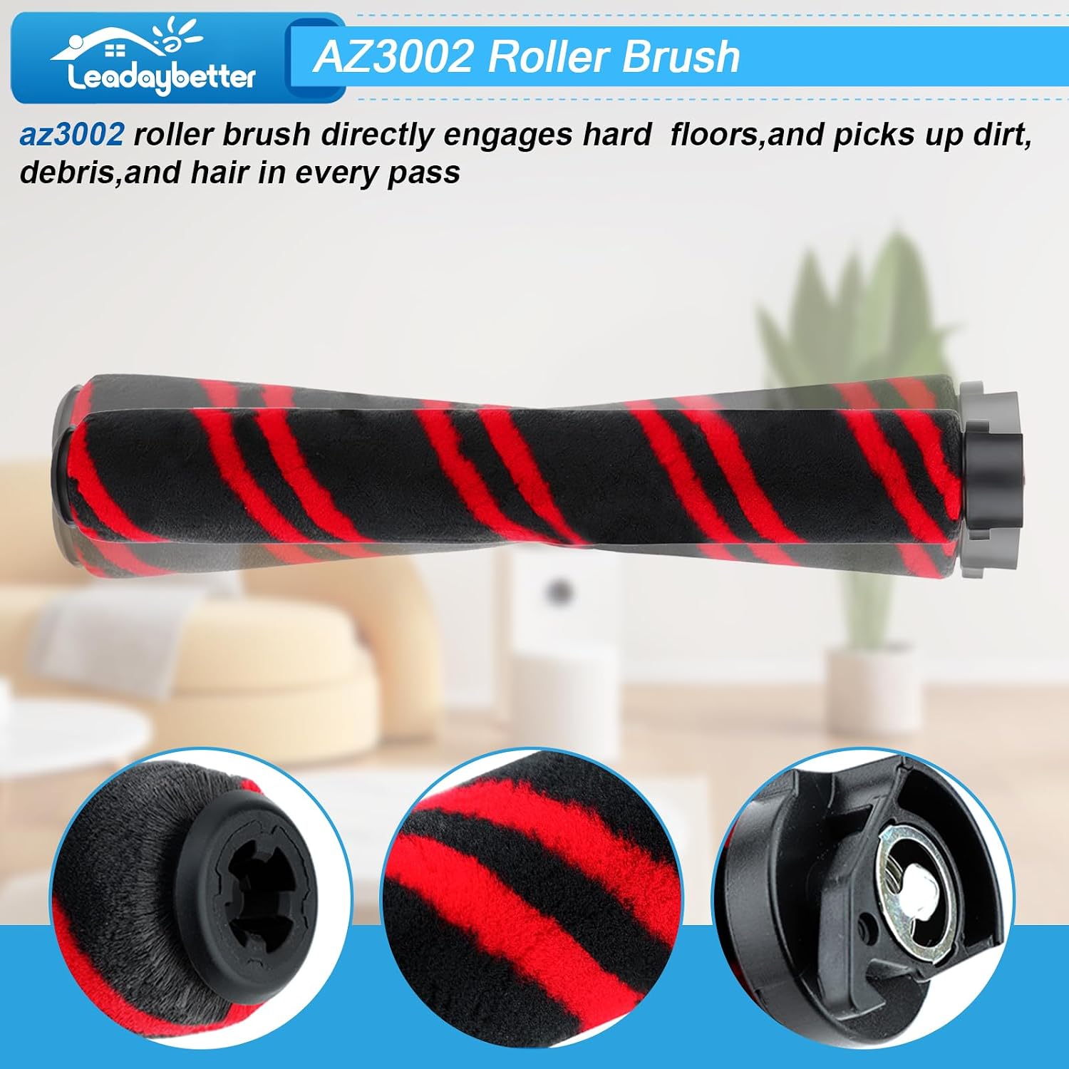Leadaybetter AZ3002 LA702 LA700 Replacement for Shark AZ3002 AZ3000 AZ3000W LA702 LA700 LA555 Stratos DuoClean PowerFins Upright Vacuum，Accessories Kit Includes 1 Brush Roll +2 Belt