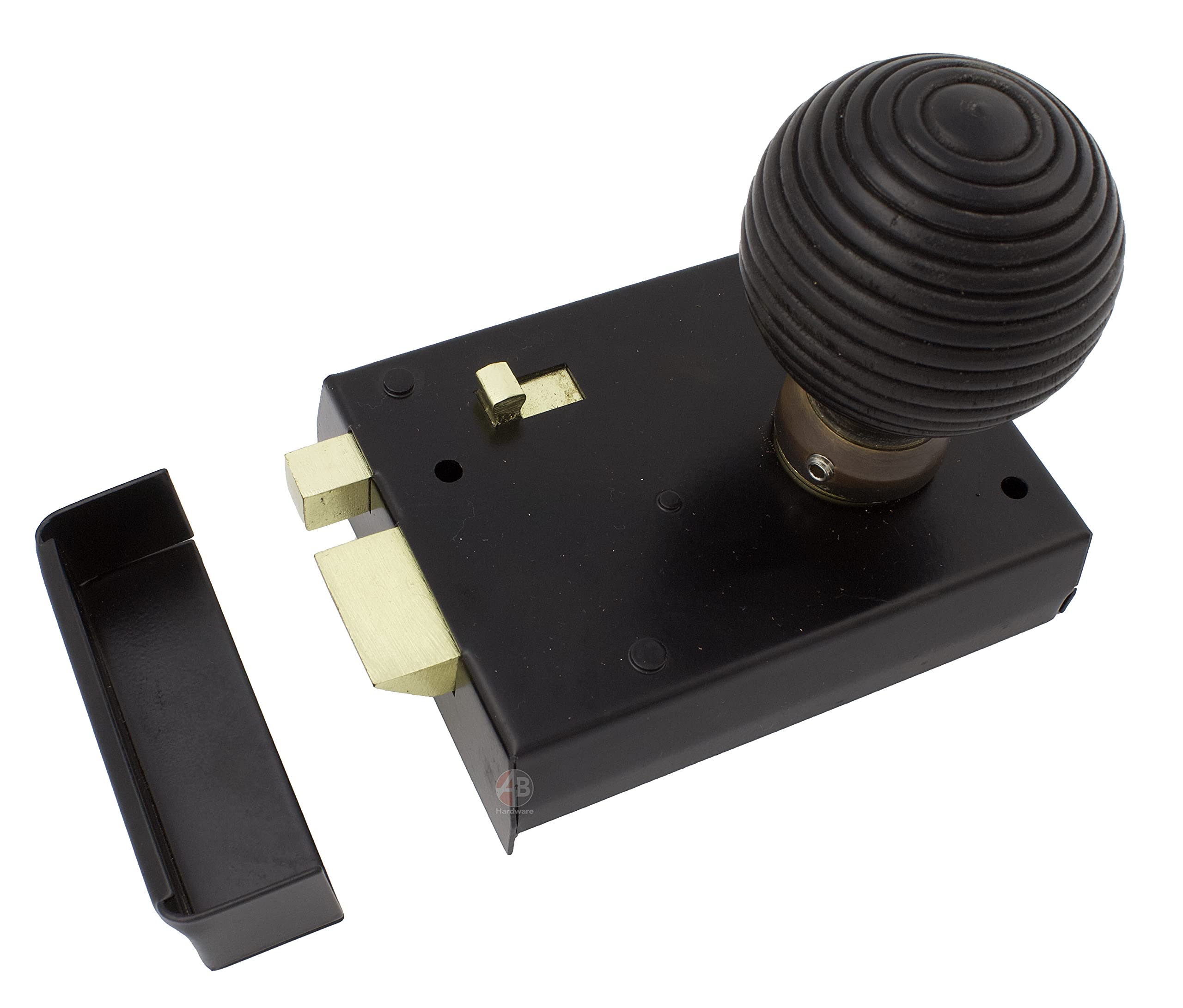 A.b Hardware Black Rim Snib Latch Lock Antique Wooden Beehive Door Knobs Set Bedroom Bathroom