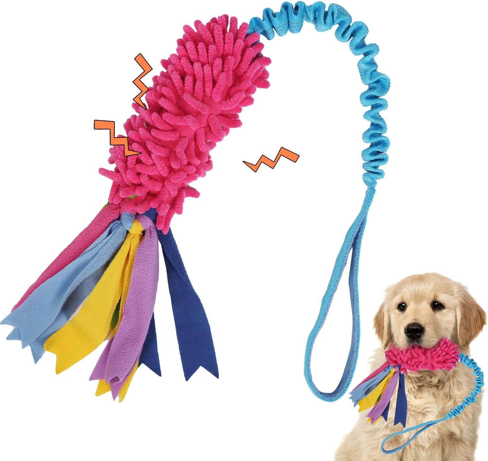 Wodoca Dog Tug Toy - Aggressive Chewer Rope Toy with Strong Squeak, Ideal for Large Dogs, Easy to Clean, Hand Made