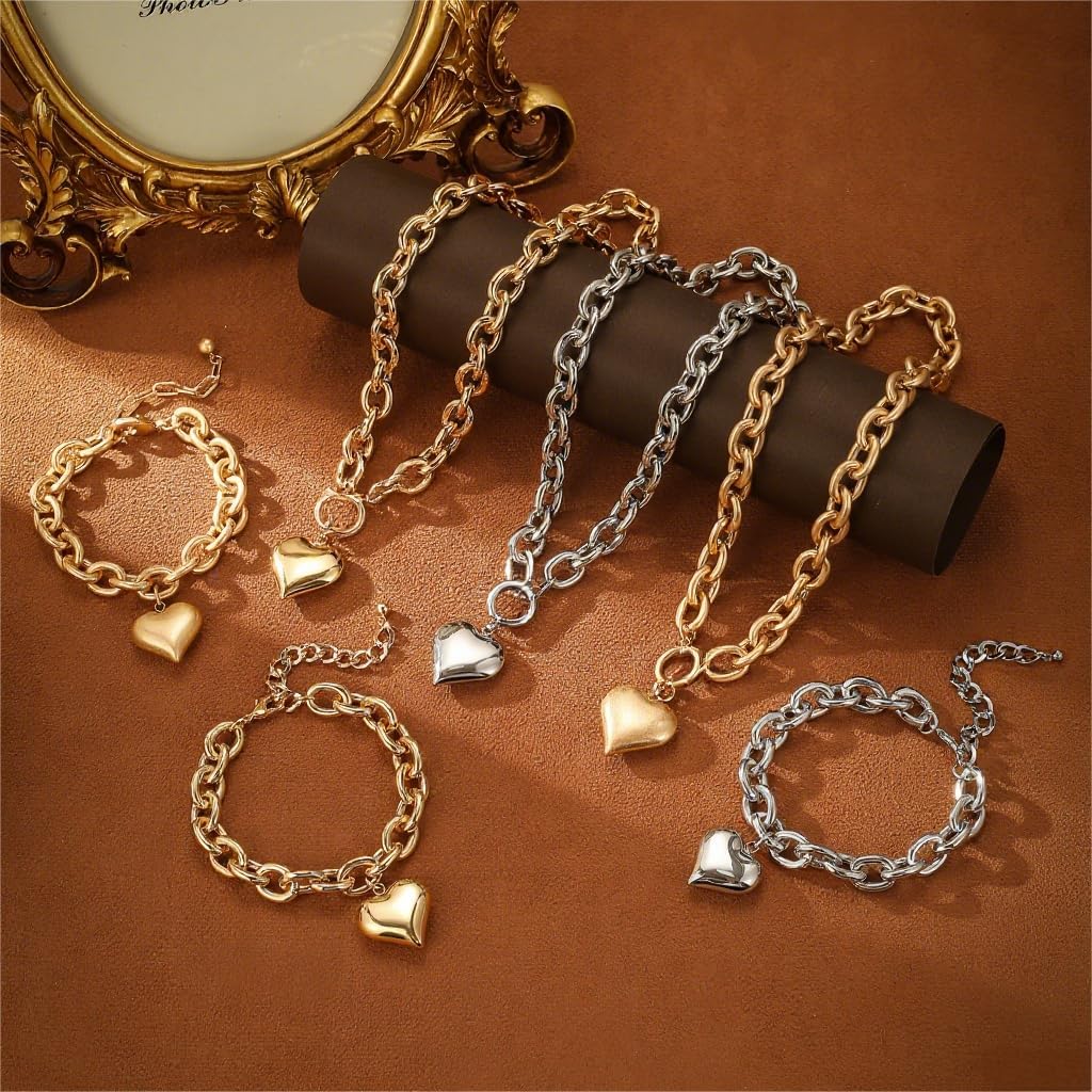 Elegant Gold Plated Heart Charm Bracelet for Women, Adjustable Dainty Love Chain Gift for Anniversary Valentine's Day - Hypoallergenic Jewelry - Image 3