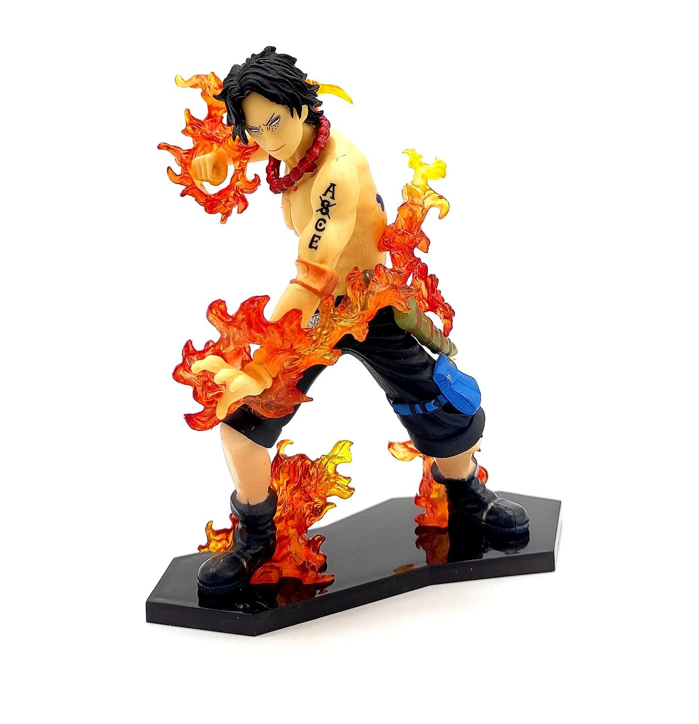 One Piece Portgas D Ace Flame Brother Combat Mode Action Figure | Polyvinyl Chloride Weeb Manga Model Toy Collectible Set | 13.5 cms,Multicolor