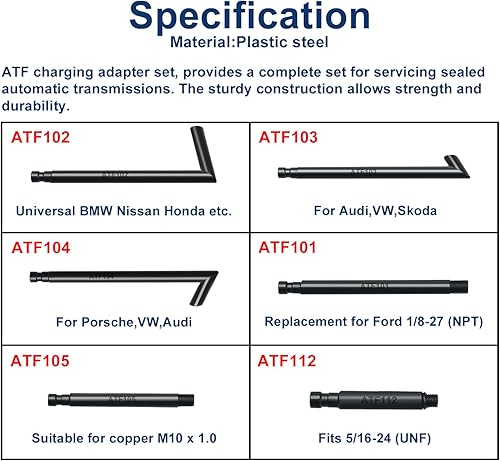 Miniatura 6 de Prokomon Herramienta de bomba de transferencia de fluidos de 3 litros con 13 adaptadores ATF, bomba de fluido de transmisión para sistema de llenado