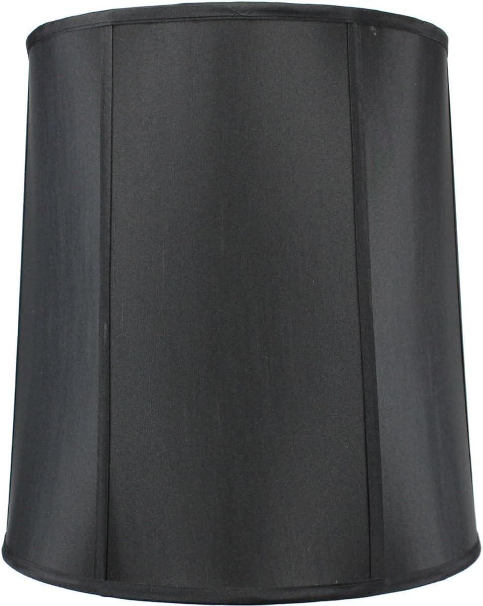 14x16x17 Black Shantung Lampshade with Brass Spider fitter - Perfect for table and Desk lamps - Large, Black
