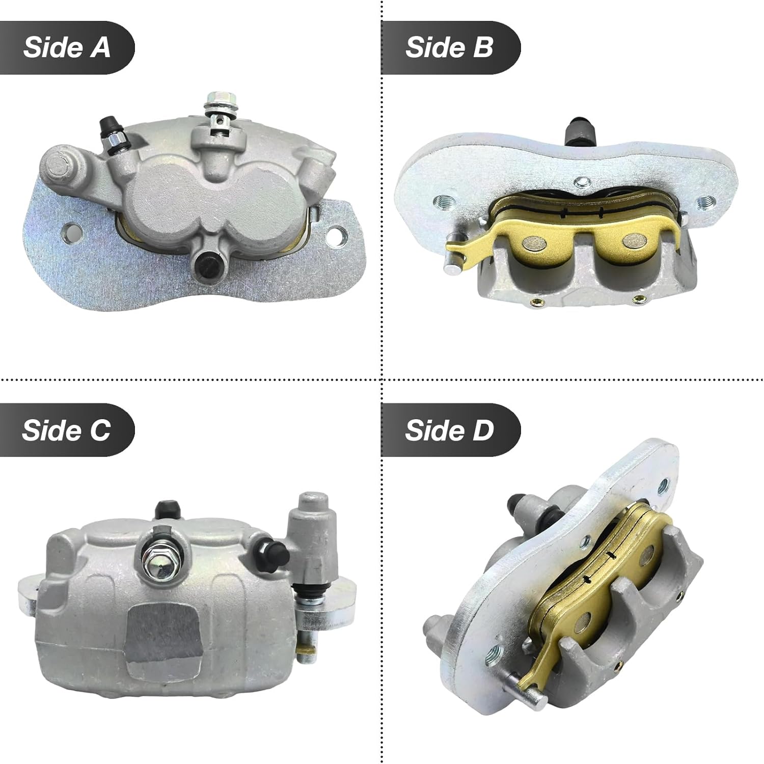 705601890 Rear Right Brake Caliper & Sintered Pad for Can Am Maverick Trail/Sport Defender Max/Pro Commander 1000R 2021 2022 2023 Replacement for Can Am Commander 700 2022 2023 705601467