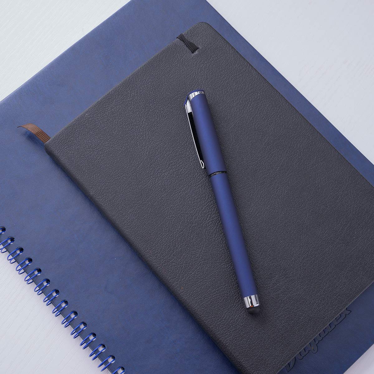 MiSiBao Penne a sfera 2 in 1 con inchiostro gel nero da 0,7 mm, a punta media, con stilo, scrittura fluida, per ufficio, penna gel nera (confezione da 18, inchiostro nero)