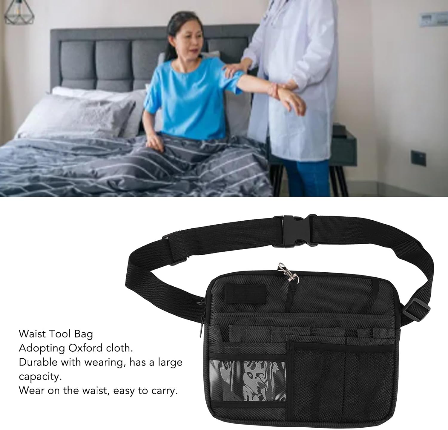 Generic Doctor Waist Bag, Adjustable Design Nurse Fanny Pack Multi Compartments for Operation (Black), Genericzfhk6q2sip-11