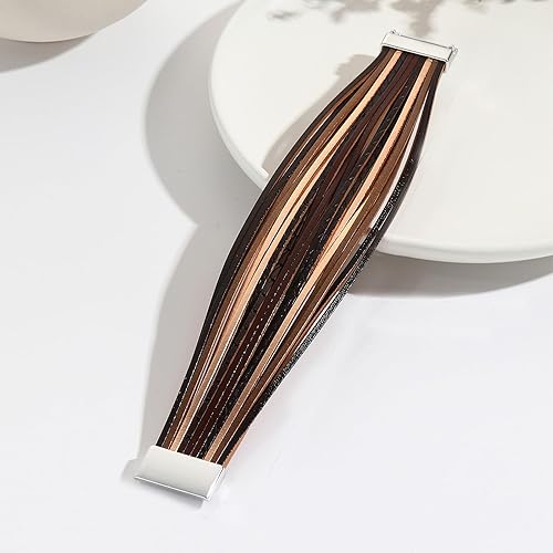 Miniatura 7 de Long tiantian Pulseras bohemias para mujer, pulseras de cuero de moda para mujer, pulseras apilables de infinito, joyería con cierre para mujer