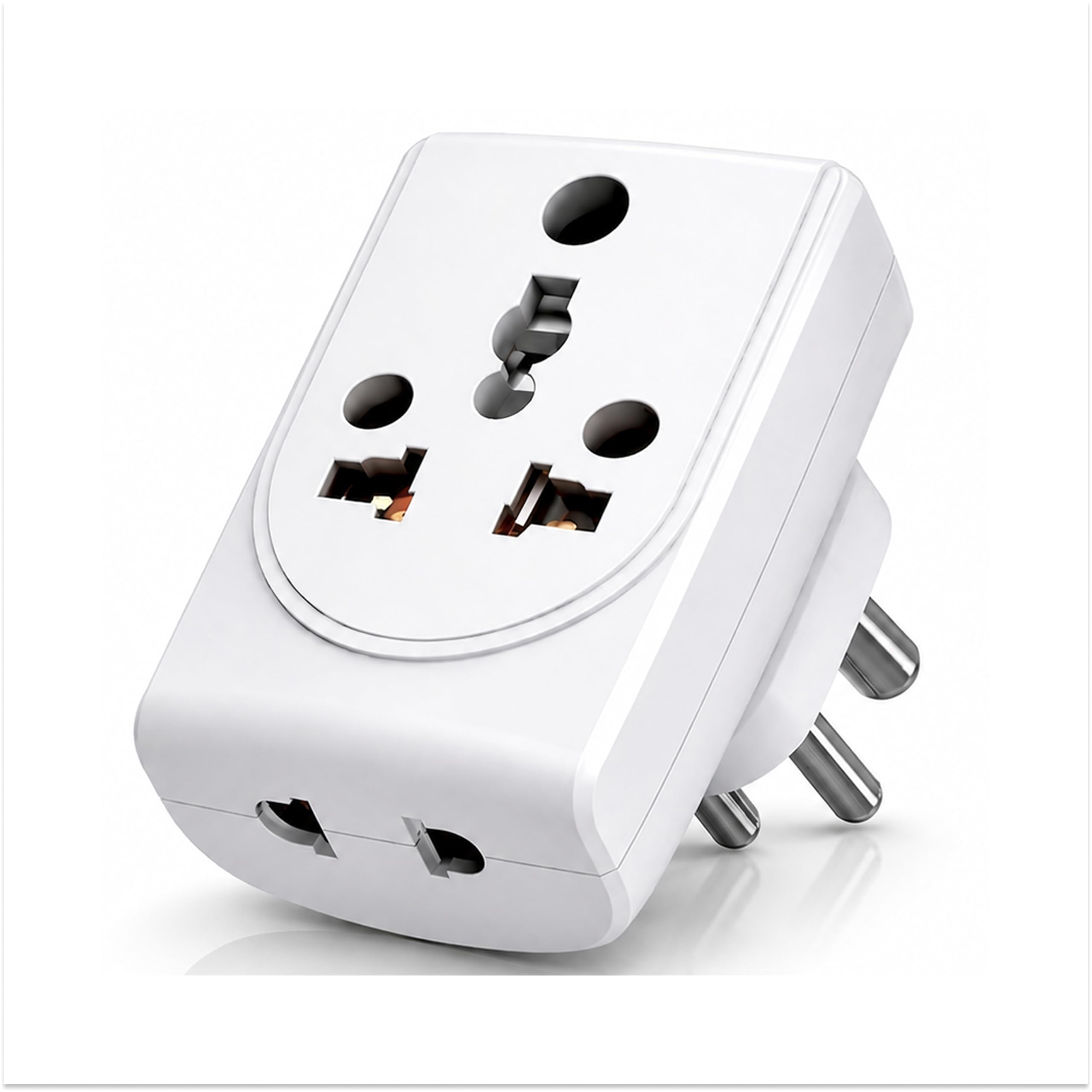 EVERPRO 6A to 16A Converter Plug with LED Indicator, Universal International Socket, Heavy Duty 3 Pin Adapter for Home Appliances, 240V AC, White & Amber (Pack of 1)-image-31