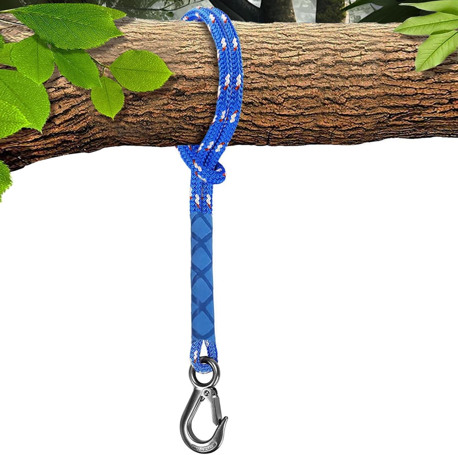 1 Piece Swing Attachment Tree, Swing Attachment Rope, Adjustable Rope, Tree Swings with Carabiner, Outside Hanging Chair, Swing Suspension Tree for Hammocks Yoga, 150 cm, Blue