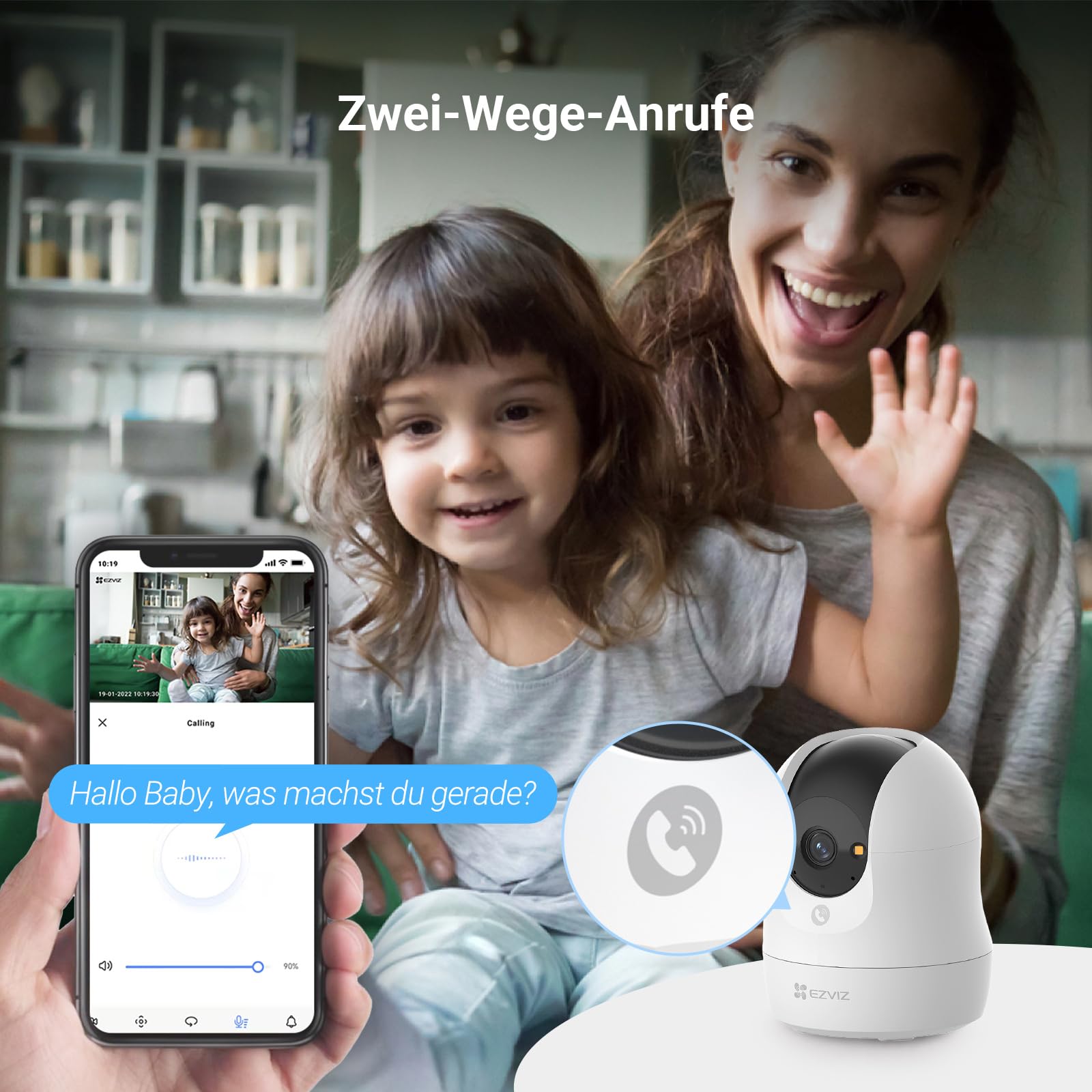 EZVIZ WLAN Überwachungskamera Innen C6N G1 4K und Halterung für Indoor Kameras