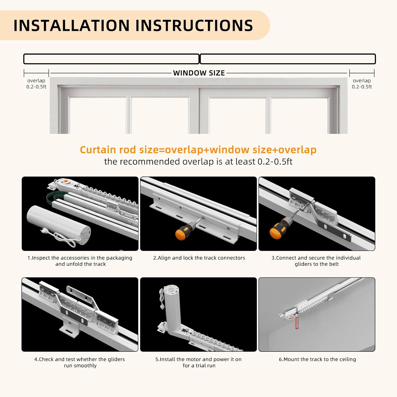 Electric Curtain Tracks | Matter over WiFi Electric Track, Smart Curtains Motorized Opener Curtains Rod with Remote Control - 118-142"