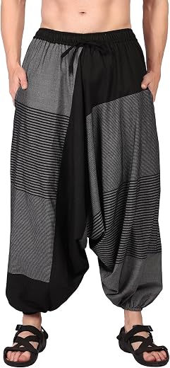 Whitewhale Men Women Cotton Summer Loose Baggy Hippie Boho Gypsy Harem Pants