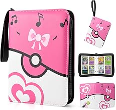 Card Binder 520 Pocket, 65 Sleeves Trading Card Holder, 3Ring Card Binder Album for Cards, Card Collector, Photos, Pink BowTrading Card Folder for Kids Girls, Pink