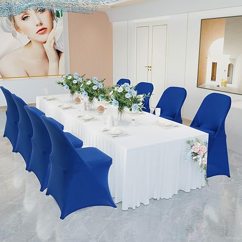 Vista 51 de HAINARverS Fundas para sillas plegables de elastano elástico, 30 unidades, protector universal para sillas para bodas, fiestas, banquetes