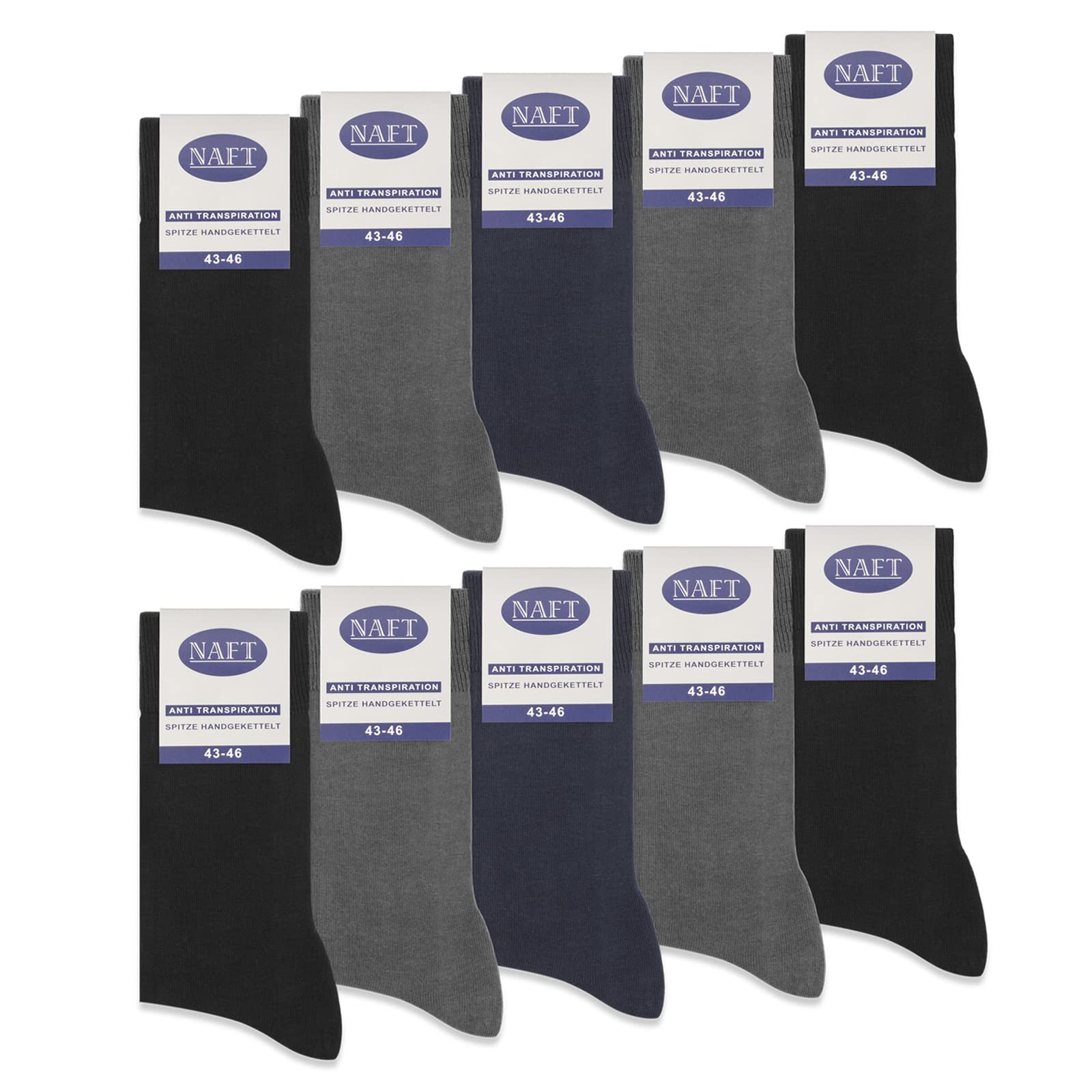 sockenkauf24 10 Paar Socken 100% Baumwolle Herren & Damen mit Komfortbund ohne Naht