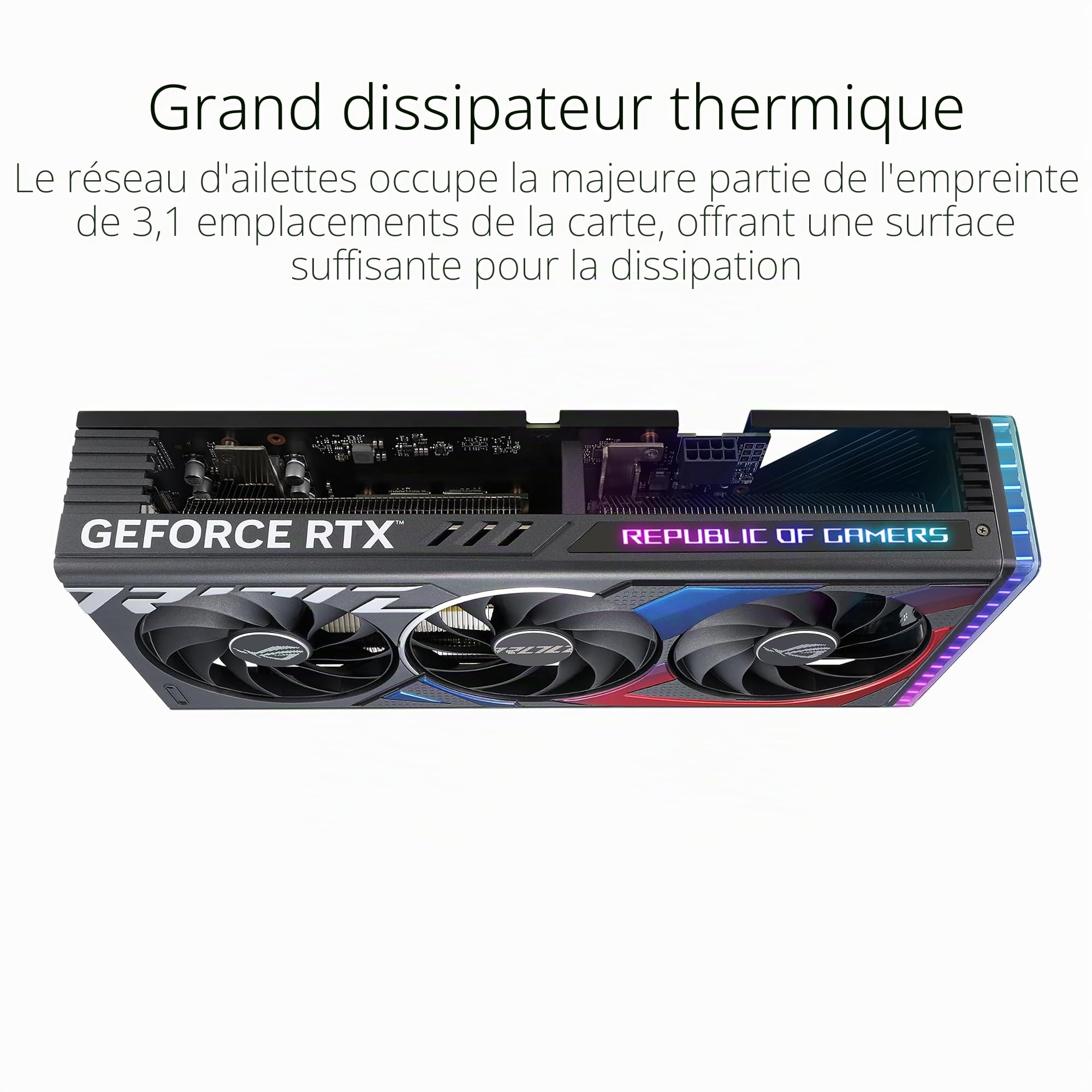 ASUS ROG Strix GeForce RTX 4060 Carte Graphique Gaming 8 Go OC Edition GDDR6 (NVIDIA RTX4060 DLSS3, PCIe 4.0, 1 x HMDI 2.1a, 3 x DisplayPort 1.4a, éclairage Aura Sync RVB,
