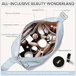 Travel Makeup Bag for Women Large Capacity Cosmetic Handheld Portable Organizer Large Opening Waterproof Storage Toiletry Bags Blue