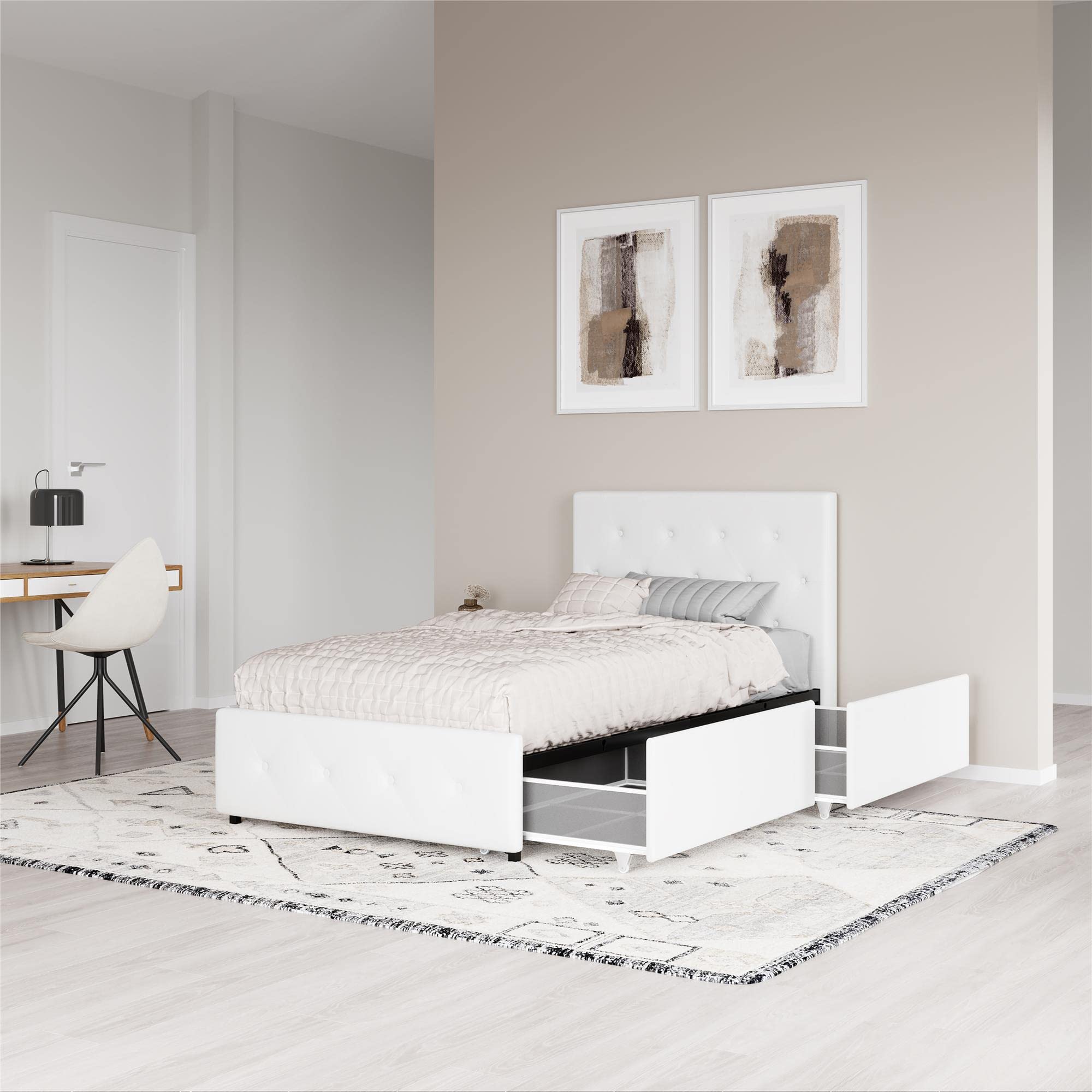 Buy DHP Dakota Upholstered Faux Leather Platform Bed with Storage