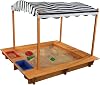 KidKraft Wooden Sand Pit with Canopy and Storage Boxes, Garden Sand Toys for Kids, Outdoor Play Equipment for Children, 00165