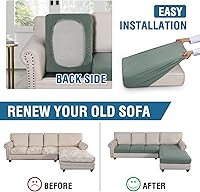 Vista 578 de H.VERSAILTEX 2025 New Sectional Couch Covers 8 Pieces Stretch Sofa Covers for Sectional Sofa Set Separate L Shaped Couch Cover for Both Left/Right