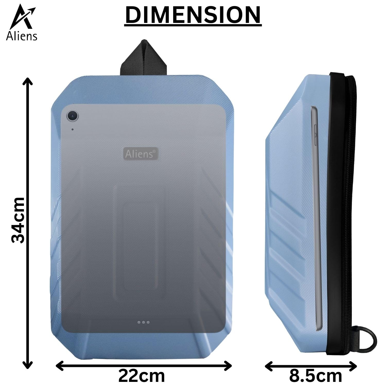 Aliens ABS Hard Shell Sling Bag | 180° Open Crossbody & One Side Shoulder Bag for Mens & Women, Office, Travel & Everyday Mini Backpack for iPad, Tablet, Smartphone,Charger,Headphone,HDD,Camera–Blue 3
