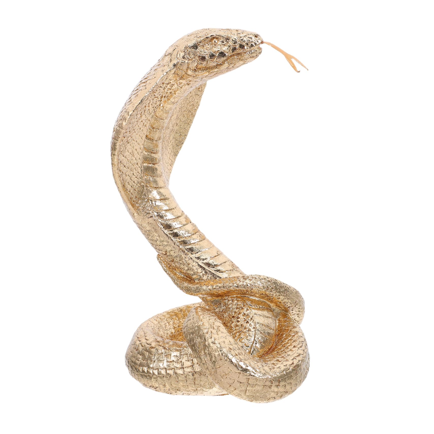 Generic Posąg kobry z żywicy złota figurka zwierzątko na Feng Shui dekoracje biurowe Lucky Snake figurka kolekcjonerska dekoracja wewnątrz i na zewnątrz