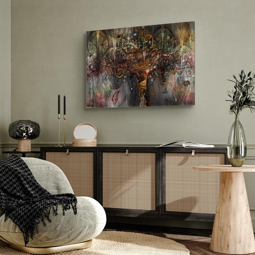 murando Quadro Gustav Klimt 120x80 cm 1 Pezzo Stampa su Tela XXL Quadri Moderni Murale Moderno Grafica Decorazioni da Parete Pittura Immagini Albero Della Vita Riproduzione Famosi l-A-0008-b-b