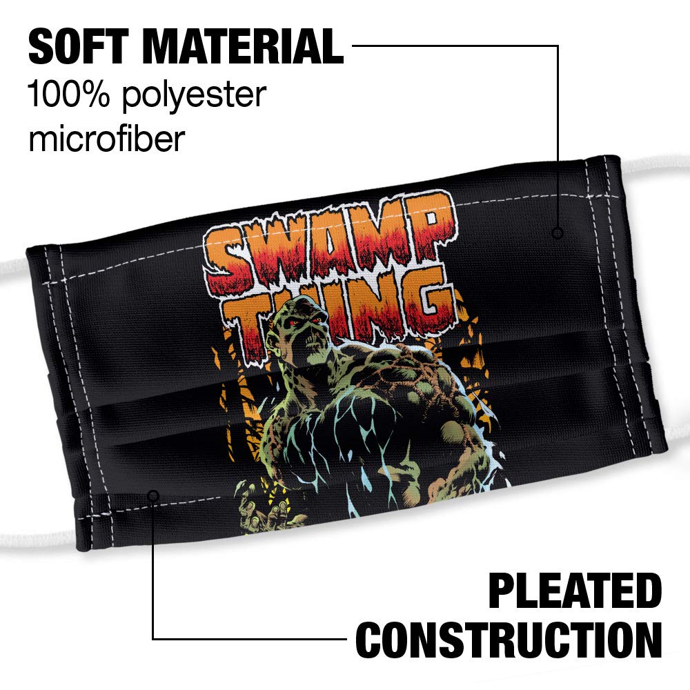 Popfunk Justice League Swamp Thing 1-Ply Reusable Face Mask Covering with Adjustable Nose Wire, Unisex