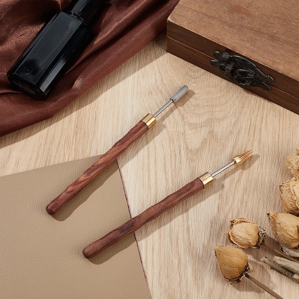 NBEADS 2 Pcs 2 Styles Leather Edge Dye Pen - Image 4