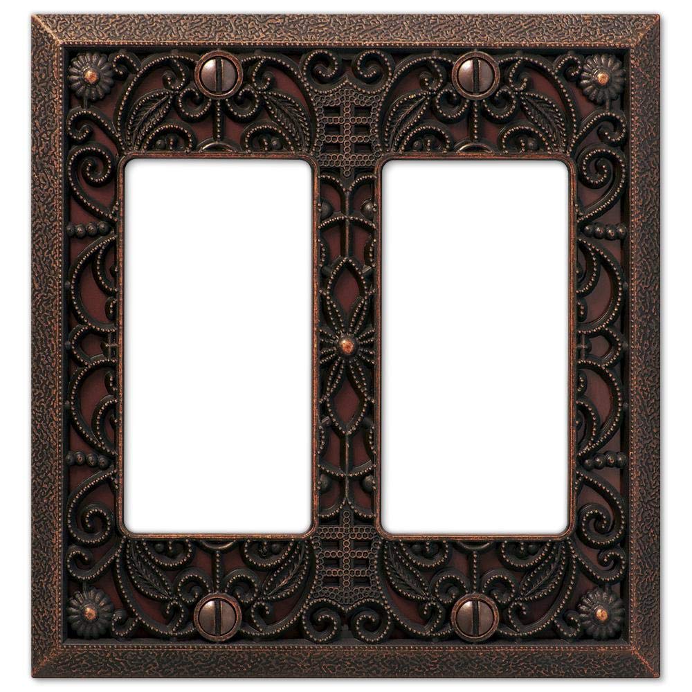 AMERELLE65RRDB Wall Plate, 2 Rocker
