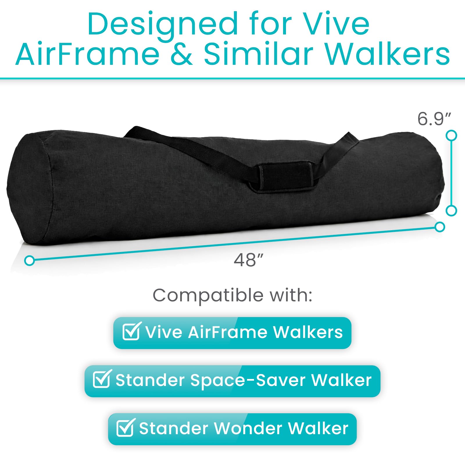 Vive Air Frame Carry Bag – Travel Cover Rollator (48"x16.9") — Amazon image 3